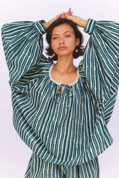 Ria Blouse ~ Cyan Candy