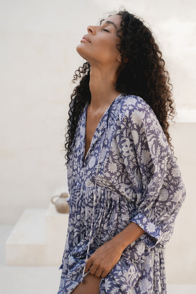 Kyra Midi Dress ~ Blue Iris